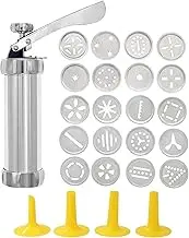 Cookie Press, Stainless Steel Cookie Press for Baking Cookie Press Gun with 20 Discs and 4 Nozzles Easy Cookie Mold for DIY Cookie Maker and Decoration