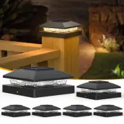 Solar Post Cap Lights for 4x4 Posts, Bright Warm White LED Post Cap Lights So...