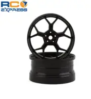 DS Racing Feathery Split Spoke Drift Rim (Black Hi Gloss) (2) 6mm Off DSC-DF-003
