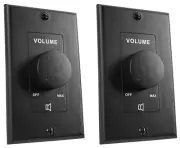 (2) Rockville VOL7035 Black 35w 70v Wall Volume Control Zone Controllers