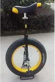 24 Inch Adults Unicycle with Parking Rack, for People Taller Than 180Cm, Heavy Duty Big Wheel Unicycle with Extra Thick Tire, Load 150Kg (Color : Yellow, Size : 24 Inch Wheel) Durable TDF