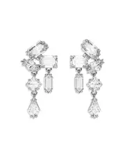 Swarovski Mesmera Mixed Cut Cluster Drop Earrings in Rhodium Plated