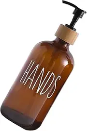 FELTECHELECTR 500ml Glass Lotion Bottle Unique Soap Dispenser for Bathroom Refillable Hand Soap Pump Bottle