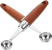 RORPOIR Dessert Ball Making Spoons Stainless Steel Wood Melon Baller Fruit Scoop Cake Shop Tool