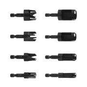 8PCS Straight/Tapered 1/4" Hex Quick change shank Wood Plug Cutter Drill Bit