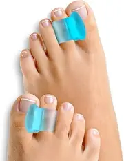 Gel Toe Separators, 4 PCS Toe Spacers for Toe Alignment - Straighteners Curled and Overlapping Toes, Toe Cushion Prevent Rubbing, Relieve Pressure, Clear Blue