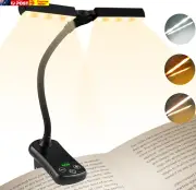 14 Leds Rechargeable Book Light, 1600K to 6000K, Adjustable Dual Heads, Reading