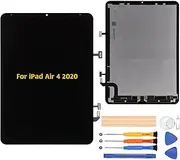 A-MIND for iPad Air 4 2020 10.9" Replacement LCD Display Touch Digitizer Assembly A2324 A2072 A2325 A2316 Full Repair Kit with LCD and Tools(Black)