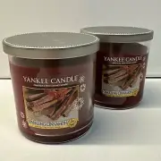 Yankee Candle Lot Of 2 ~ Sparkling Cinnamon ~ Christmas 7oz Tumblers White Label