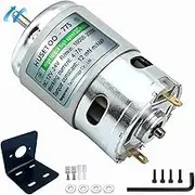 775 DC Motor 12v DC Motor High Torque DC Motor Max 20000 RPM Dual Ball Bearings Quiet Power Wheels Motor Upgrade DC Motor（with Bracket） (Round Shaft Motors)