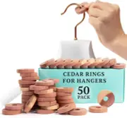 Cedar Wood Rings Chips for Clothes Hangers Closet Storage Drawer Freshener 50 pk