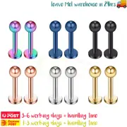 1Pair Labrets Surgical Steel Lip Bars Piercing Barbell Ear Helix Body Jewellery