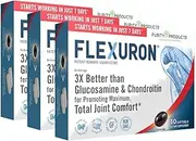 Flexuron Joint Formula by Purity Products - 3X Better Than Glucosamine and Chondroitin - Starts Working in just 7 Days - Krill Oil, Low Molecular Weight Hyaluronic Acid, Astaxanthin - 30 Count (3)