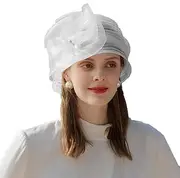 [HIMESPORT] Kentucky Fascinators Hat with Flower Veil Wedding Pillbox Hats Pearl Rhinestone Women Cocktail Fedoras Derby Cap
