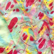 Original Art Psychedelic No 1 Colorful Handmade Marbled Paper 8x10in Matted