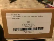 Signature Hardware Extended lift and turn and chain plug tub drain, Real Copper