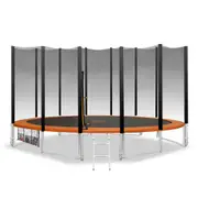 12ft Round Spring Trampoline Free Safety Outer Net+pad+mat+ladder Orange