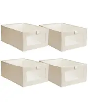 Fresh Fab Finds 4pc Foldable Linen Clothing Storage Bin