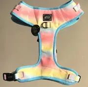 Sassy Woof Dog Harness XL Pink/Blue EUC Soft Adjustable