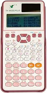 [Oimzzr] Scientific Calculators Math Calculator with 417 Function HD Dot Matr Display 96 * 31 Dual Power Supply Ideal for Teachers College Students School Office Portable to Carry Pink