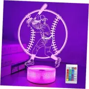 Softball Gifts for Girls, Light Up Softball Night Light 3D Illusion Lamp Color8