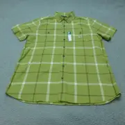 Carhartt Shirt Mens Large Button Up Relaxed Rugged Flex Green Check Outdoor NWT