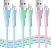 iPhone Charger 3Pack 6FT [Apple MFi Certified] iPhone Charger Cord USB to Lightning Cable 6FT Fast Charging Cord Compatible with iPhone 14 13 12 11 Pro Max XR XS X 8 7 6 Plus SE iPad(Multi-Color)