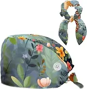 [YTYVAGT] Scrub Caps Women,Scrub Hats Suitable for Women,Jungle Cute Deer Animal Pattern