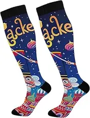 [ODAWA] Nutcracker Soft Warm Non-Slip Winter Home Socks Women Long Socks Circulation Long Socks for Athletic Running