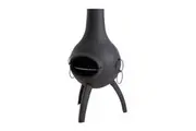 Charmate 50x96cm Chiminea Outdoor Folding Griller With Serving Board Black