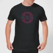 Justice League Green Lantern Retro Grid Logo Men's T-Shirt - Black