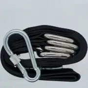 Tree Swing Hammock Hanging Strap Kit Nylon Straps w Buckles and Carabiners