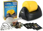 National Geographic Rock Tumbler Starter Set - Educational Rock Polishing Hobby Kit with Noise Reducing Drum, Gemstones & Grit, Jewellery Settings and Full Colour Information Guide
