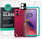 2 Pcs Screen Protector For Motorola Moto G84 5G 6.5",Tempered Glass,With 1Pc Camera Lens Protector,1Pc Back Film,Anti-Scratch,Bubble Free
