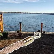 GDPKIALSLZ, Deck Twisted Hemp Barrier Ropes, Thick Safety Handrail Rope Partition with Snap Hooks, Post Queue Line Barrier for Playground, Entrance/(Gold)