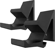 Geekria Aluminum Game Headphone Stand, Controller Hanger & Headphone Hanger Holder, Wall-Mounted Bracket, Compatible with Xbox One, PS5, PS4, Dualshock, HyperX (2 Pcs/Black)