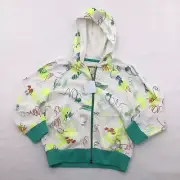 Open Edit Boys Size 4 White Full Front Zip Hooded Jacket Scribble Print
