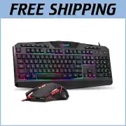 Ergonomic RGB Backlit Keyboard & Gaming Mouse Set - Ultimate Comfort & Control