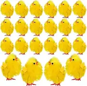 BRIGHTFUFU 36pcs Easter Chickens Decorations Adorable Mini Chicks Cute Chick Figurines for Easter Decor for Home Festive Celebrations