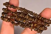 *BRONZITE* Chip Bead Bracelet Elastic Natural Healing Crystal Enstatite