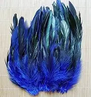 100 pcs 12.5-20Cm Blue Pheasant Chicken Rooster Feathers for Mask Jewelry DIY Crafts Dresses Hat Decoration