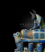 Occult Art Decor Statue for God Anubis mummifying King Tutankhamun made in Egypt
