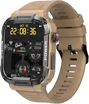 YoimJoyFun Men's Smartwatch, 1.85-inch Large Display, Android-Enabled Smart Fitness Watch, Takes and Makes Calls (Yellow)