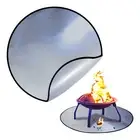 Fireproof Pit High Temp Mat Fire Pit Mat & Grill 11 Inch Round Deck Protector