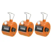 3Pcs Clicker Counter 4-Digit Hand Tally Counter Mechanical Click Counter Orange