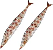 MOLUCKFU 2pcs Simulated Saury Food Models Lifelike Food Simulation Roast Fish Lifelike Pretend Food Artificial Fish Grill Model Play Food for Kitchen Foods Food Props PVC