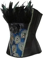 [Hengzhifeng] Steampunk Corset Tops for Women Peacock Role-Playing Party Bustiers