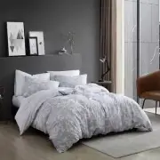Kenneth Cole New York Duvet Cover Set King Soft Cotton Geometric Gray (3-Piece)