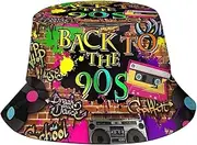 [LVGOOKI] Funny Retro 80s 90's Style Design Summer Unisex Reversible Print Bucket Hat