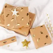Gift Kraft Wrapping Paper Gold Foil Unicorn Pineapple Cactus Shiny 50X76cm
